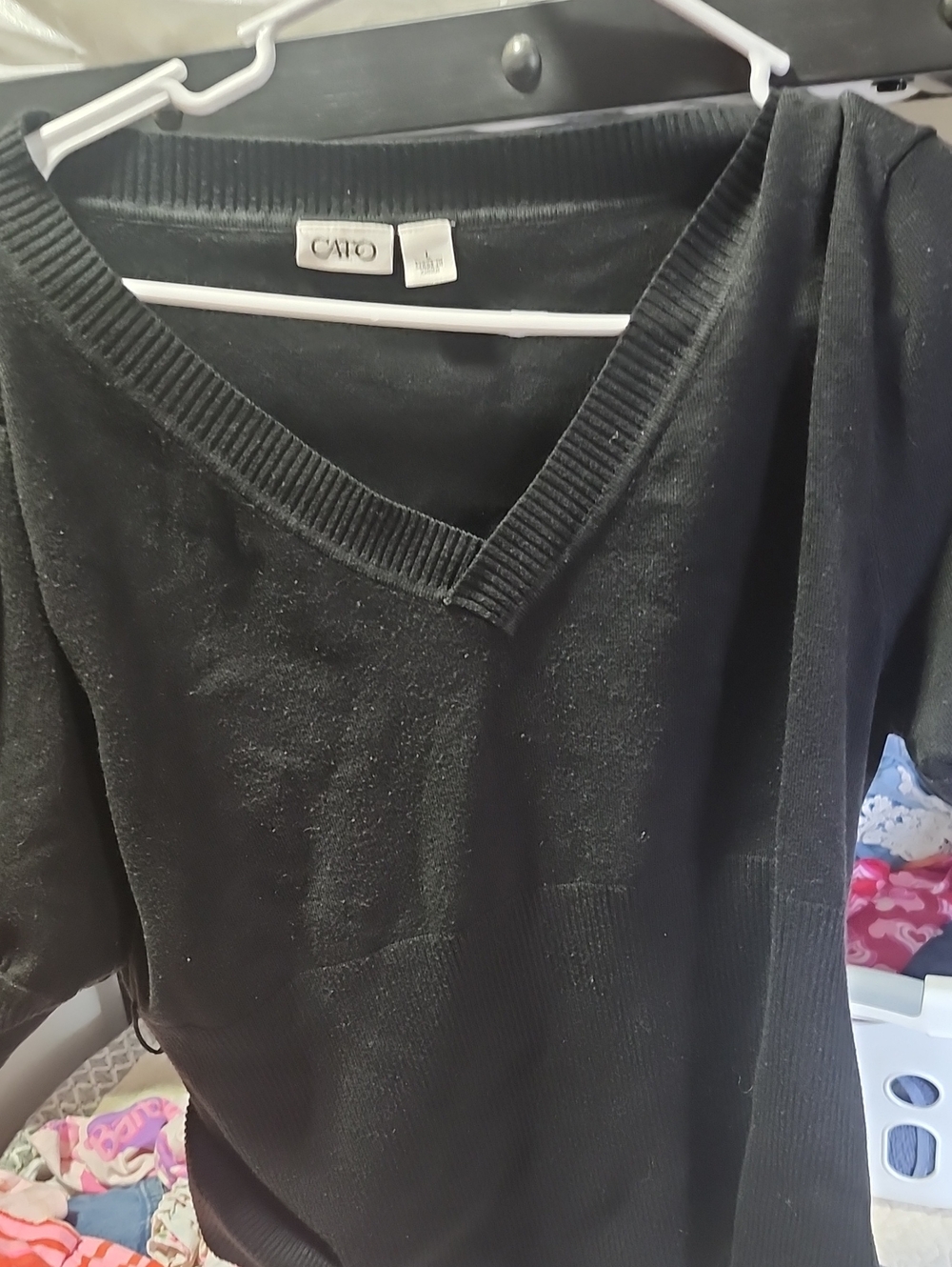 Cato Black V-Neck Pullover Sweater